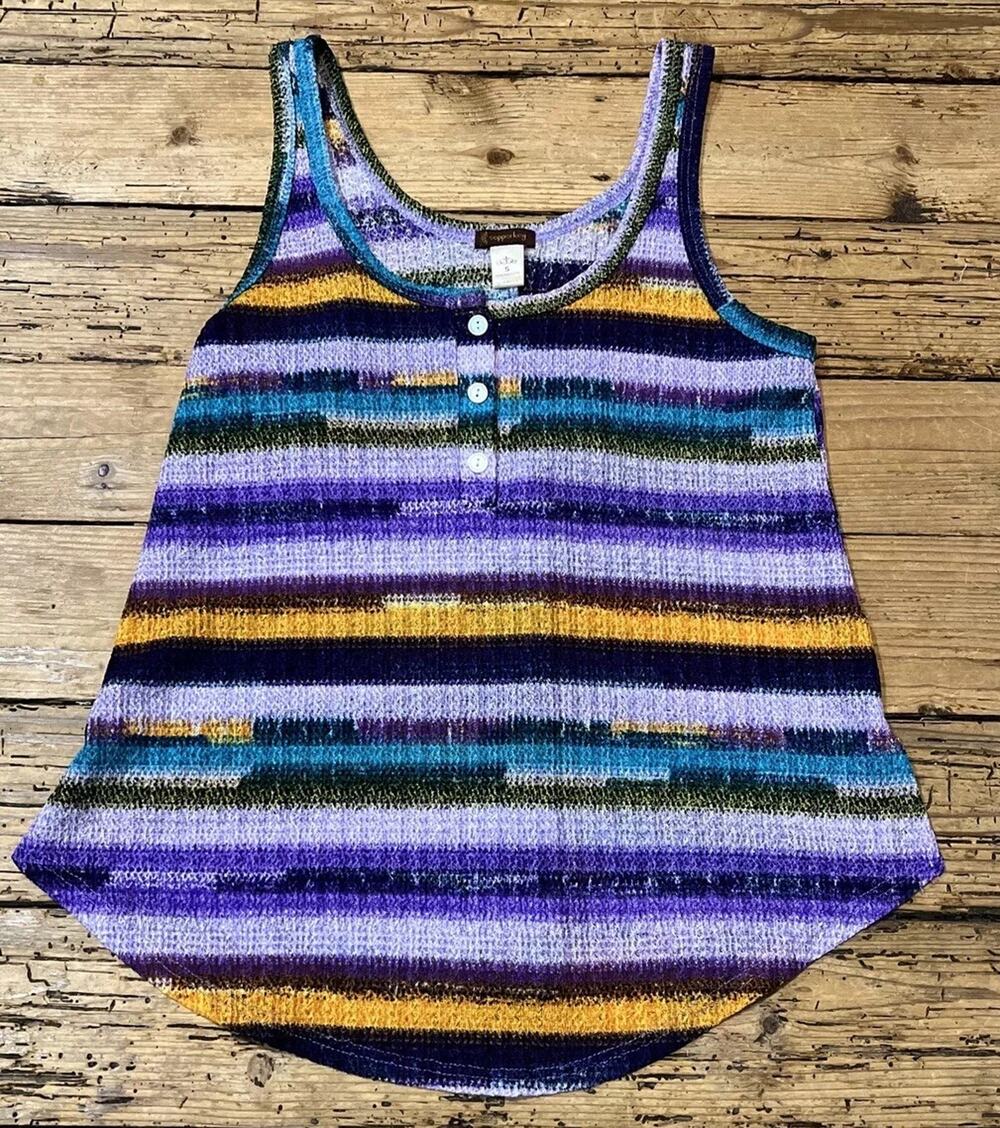 Copperkey Women’s Size S Woven Multicolored Striped Tank top NWOT